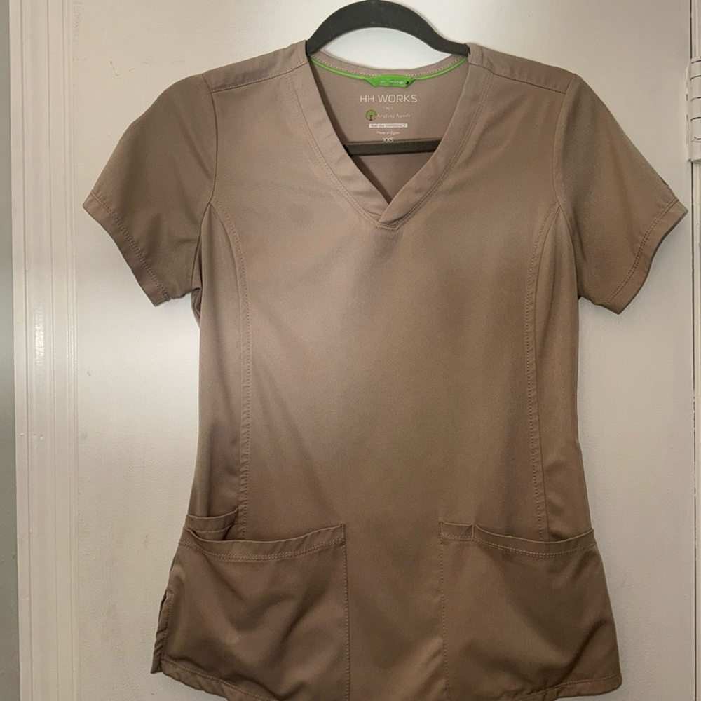 Khaki scrub top